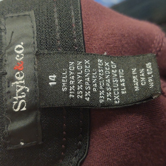EUC Style & Co. Burgundy Knit Pants Size 14 - Picture 4 of 5